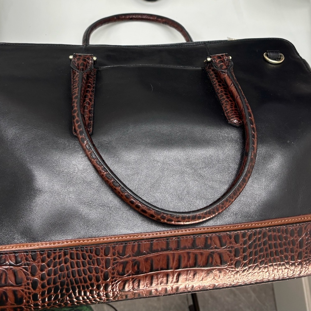 Brahmin Black and Brown LeatherTote Bag - Picture 3 of 11